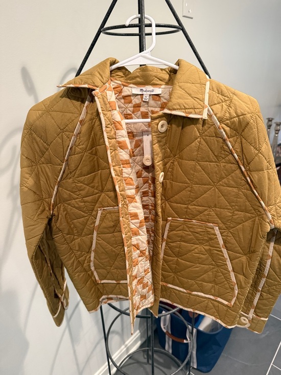 Madewell Jackets & Blazers - Madewell Quilted Golden Mustard Jacket with Patterned Lining
